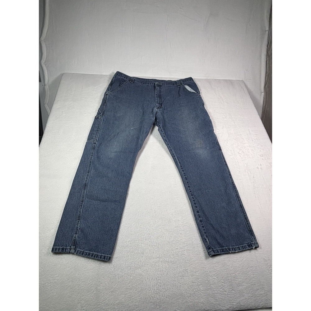 Wrangler Jeans Mens 42x30 Carpenter Straight Denim Workwear 94LSWDV Blue